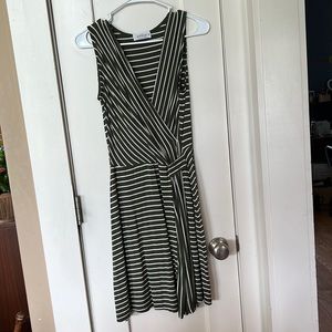 Kayleigh green and white striped dress